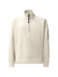 C.P. Company brushed and emerized diagonal-fleece mixed boxy Lens half-zip sweatshirt