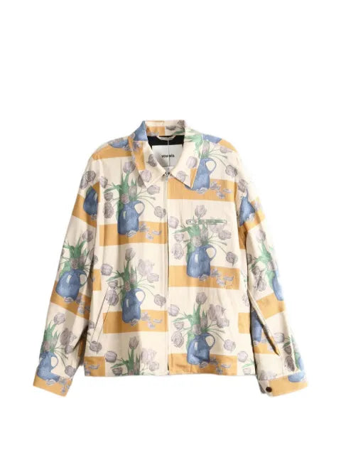 Vowels floral-print striped jacket