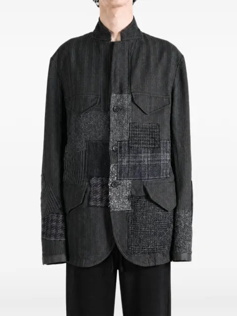 Junya Watanabe MAN patchwork pinstripe-pattern jacket