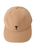 AMI Paris beige cap in cotton with Ami de Coeur