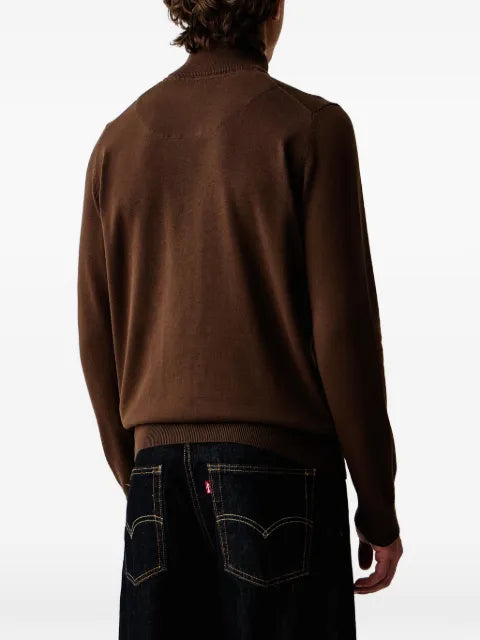 Aeronautica Militare logo-embroidered quarter-zip sweater