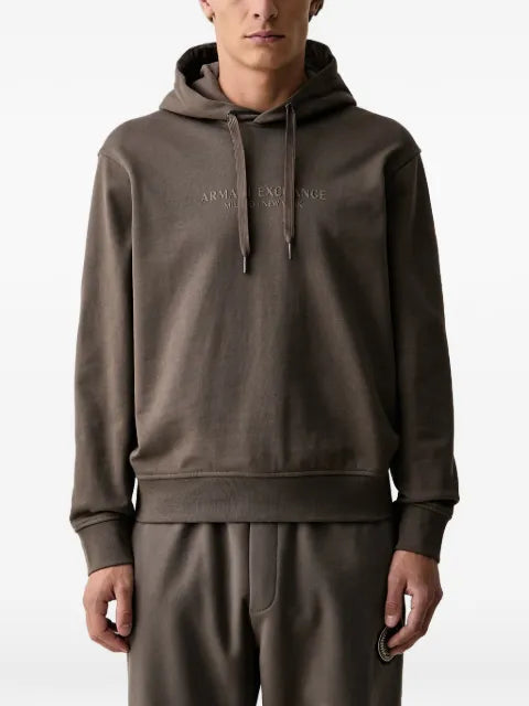Armani Exchange logo-print drawstring hoodie