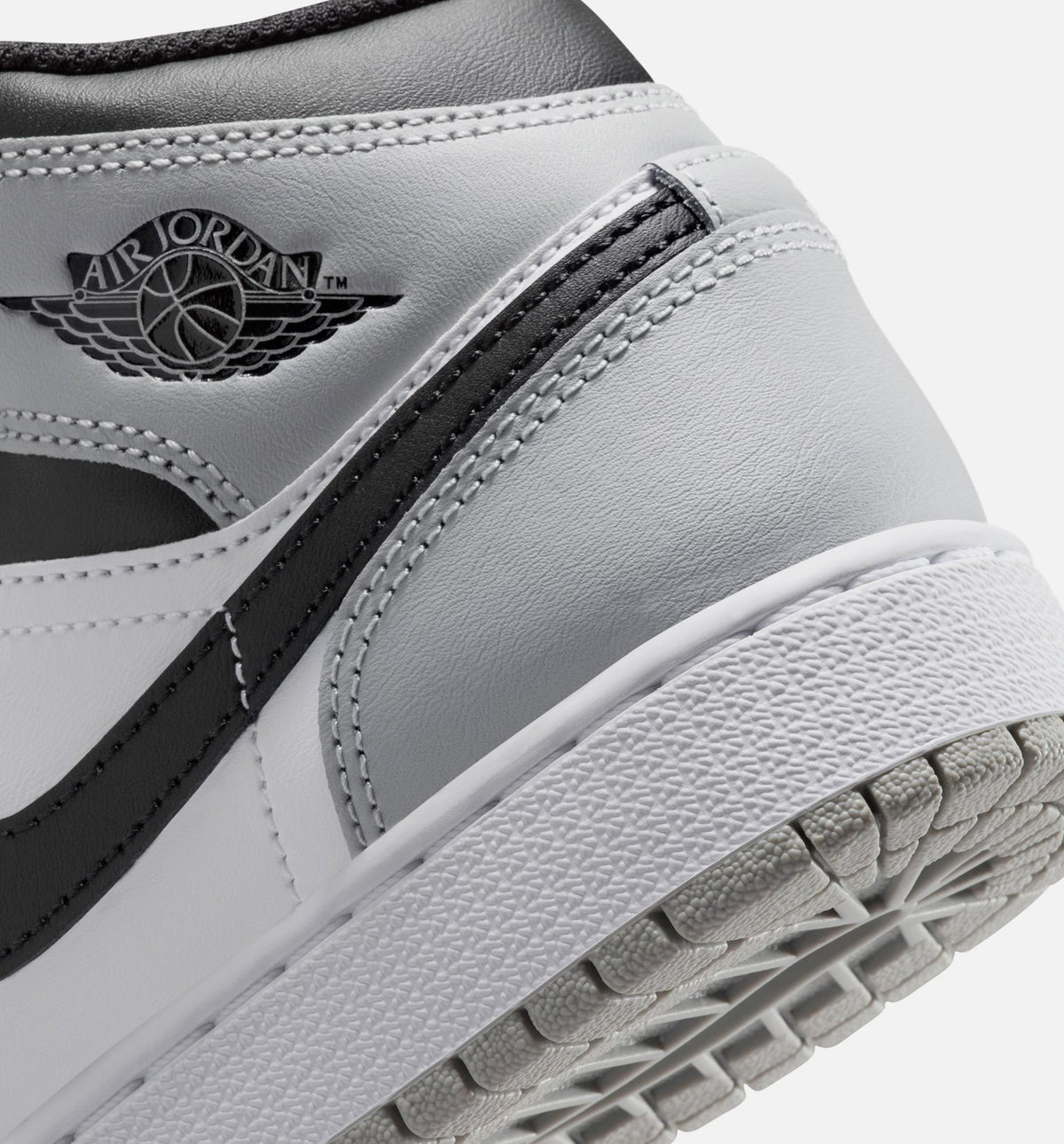Air Jordan 1 Mid | Big Kids' Lifestyle Shoe | White/Light Smoke Grey/Black