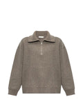 FRAME Retro ribbed-knit half-zip sweater