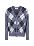 DUNST argyle-intarsia wool cardigan