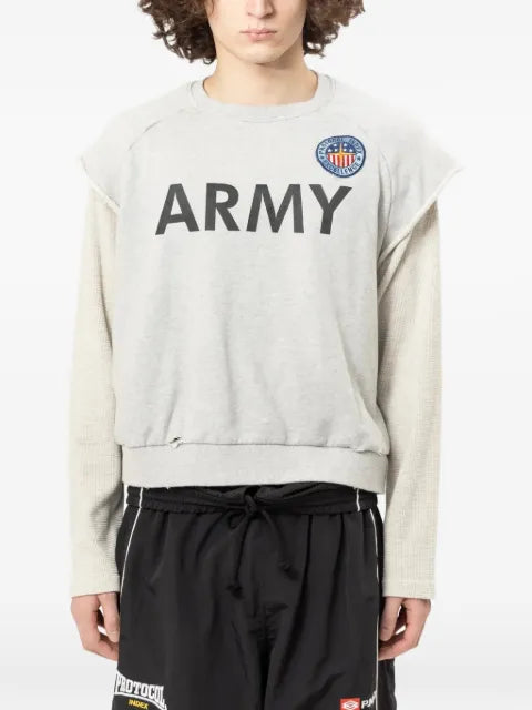 PROTOCOL INDEX layered-distressed sweatshirt