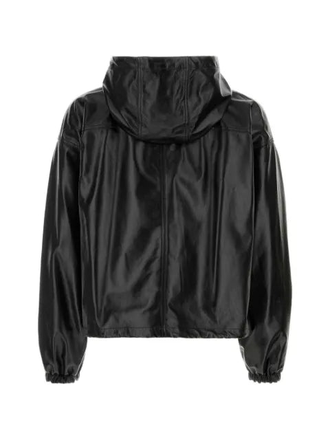 FENDI hooded leather jacket