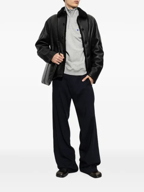 Jil Sander shearling-collar leather jacket