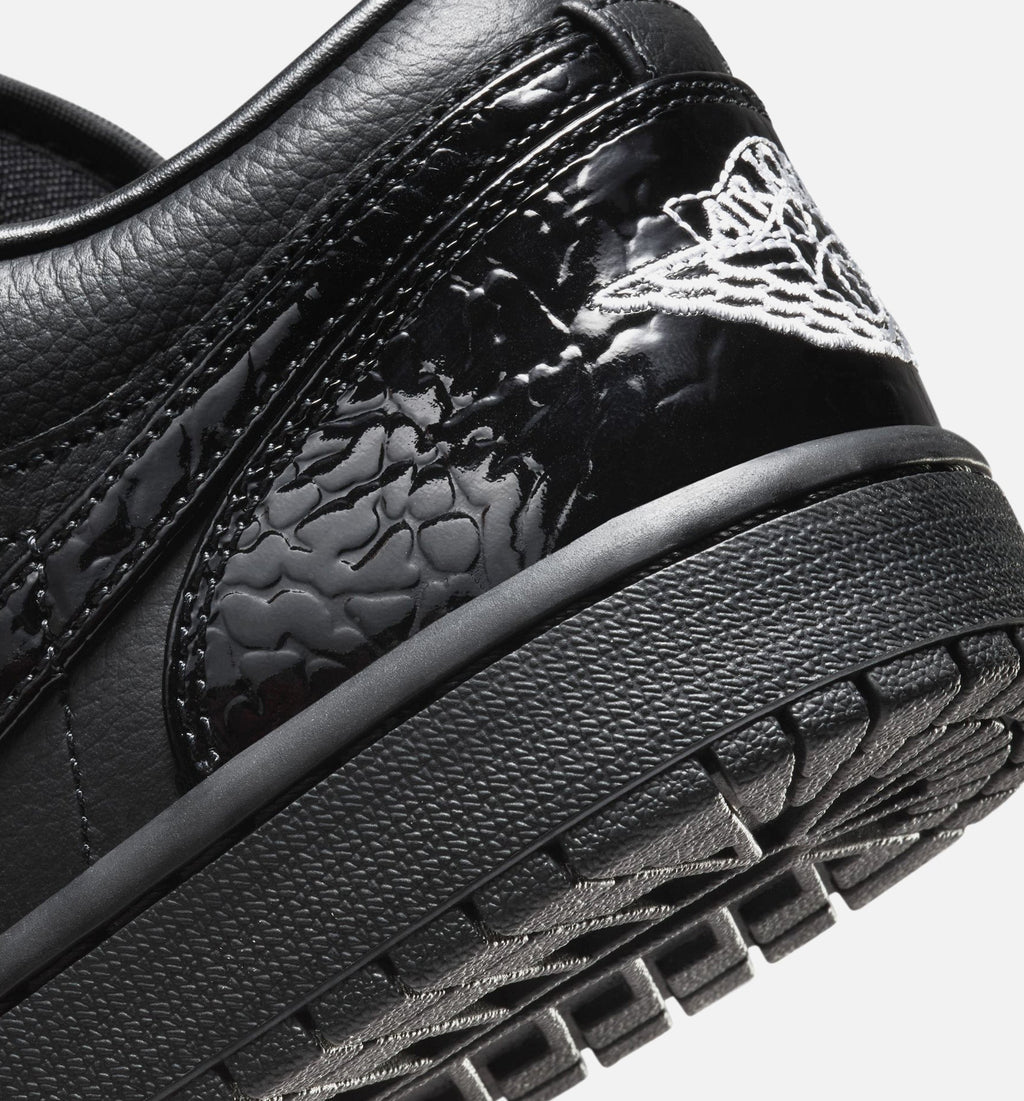 Air Jordan 1 Low Patent Elephant Women's Lifestyle Shoe - Black/White/Metallic Silver