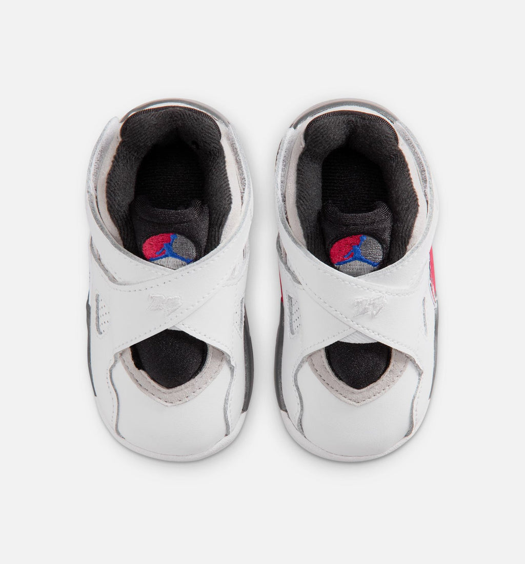 Air Jordan 8 Retro White and True Red Infant & Toddler Lifestyle Shoes - White / Black / True Red