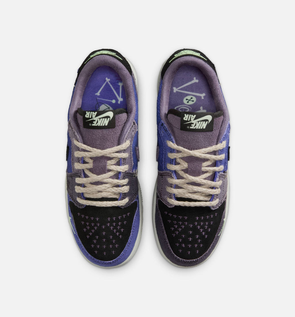 Air Jordan 1 Low OG – Grade School Lifestyle Shoe in Regency Purple/Vapor Green/Black/Dark Raisin