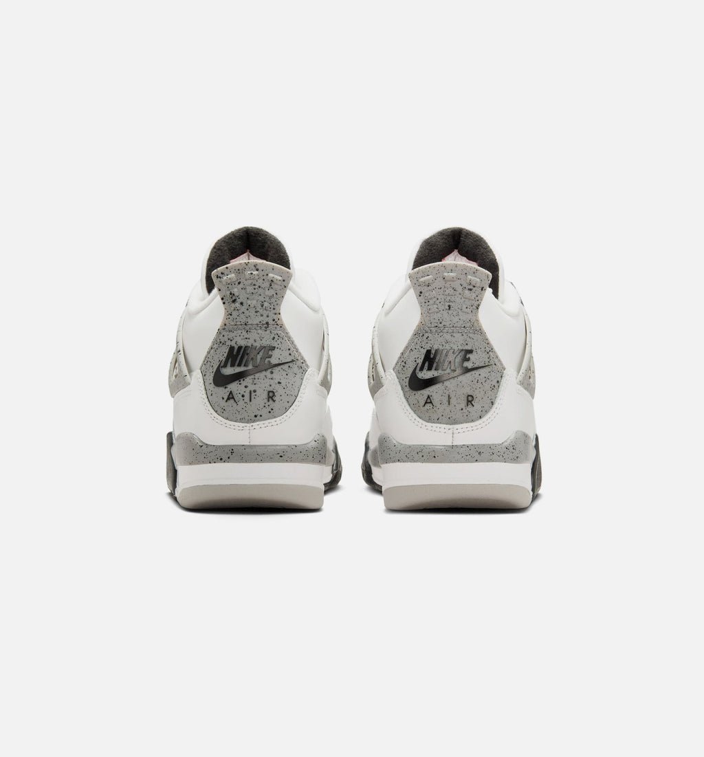 Air Jordan 4 Retro White Cement Grade School – Summit White/Fire Red/Cement Grey/Black