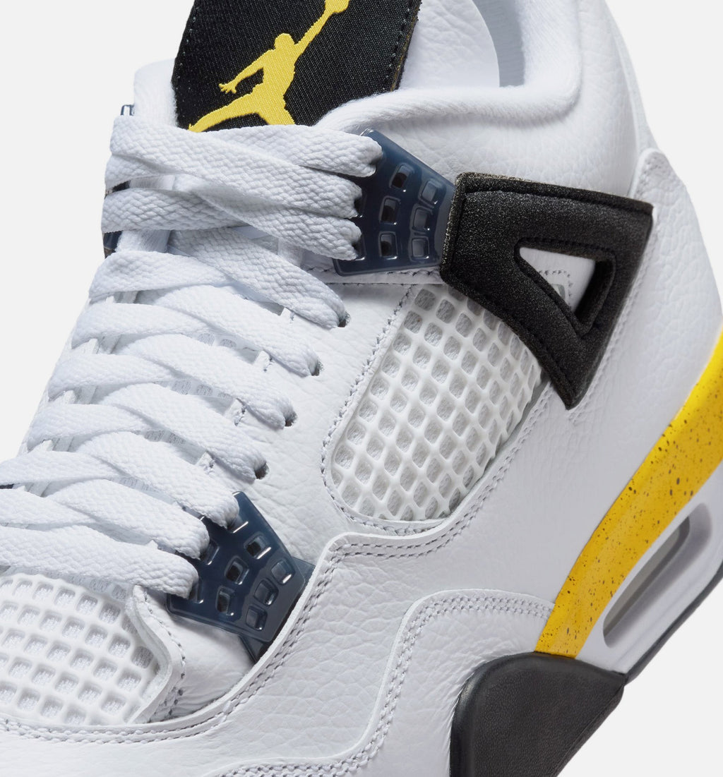 Air Jordan 4 Retro 'Rare Air' Men's Lifestyle Shoes | White / Dark Blue Grey / Black / Tour Yellow
