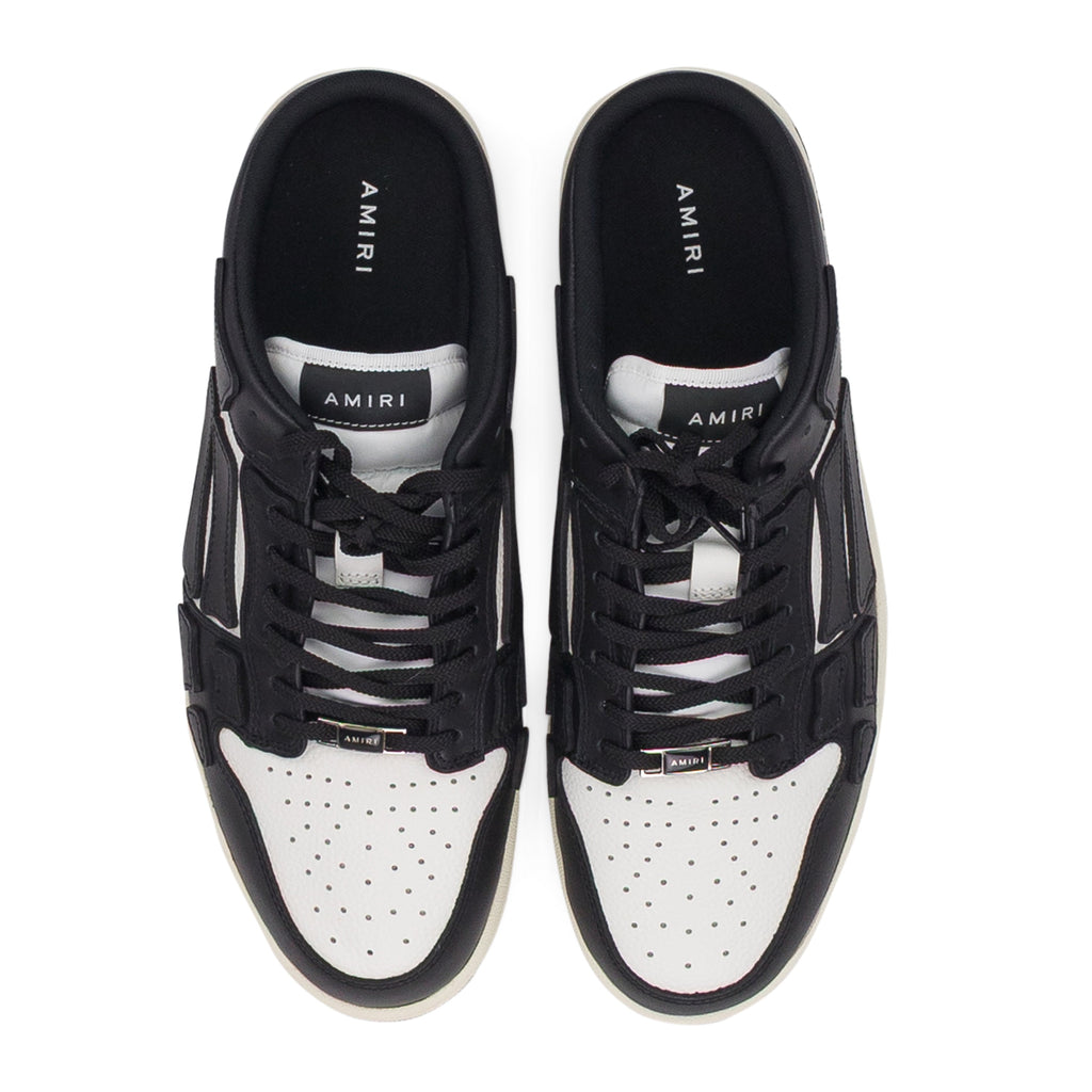 Black/White Skel Top Low Slip On