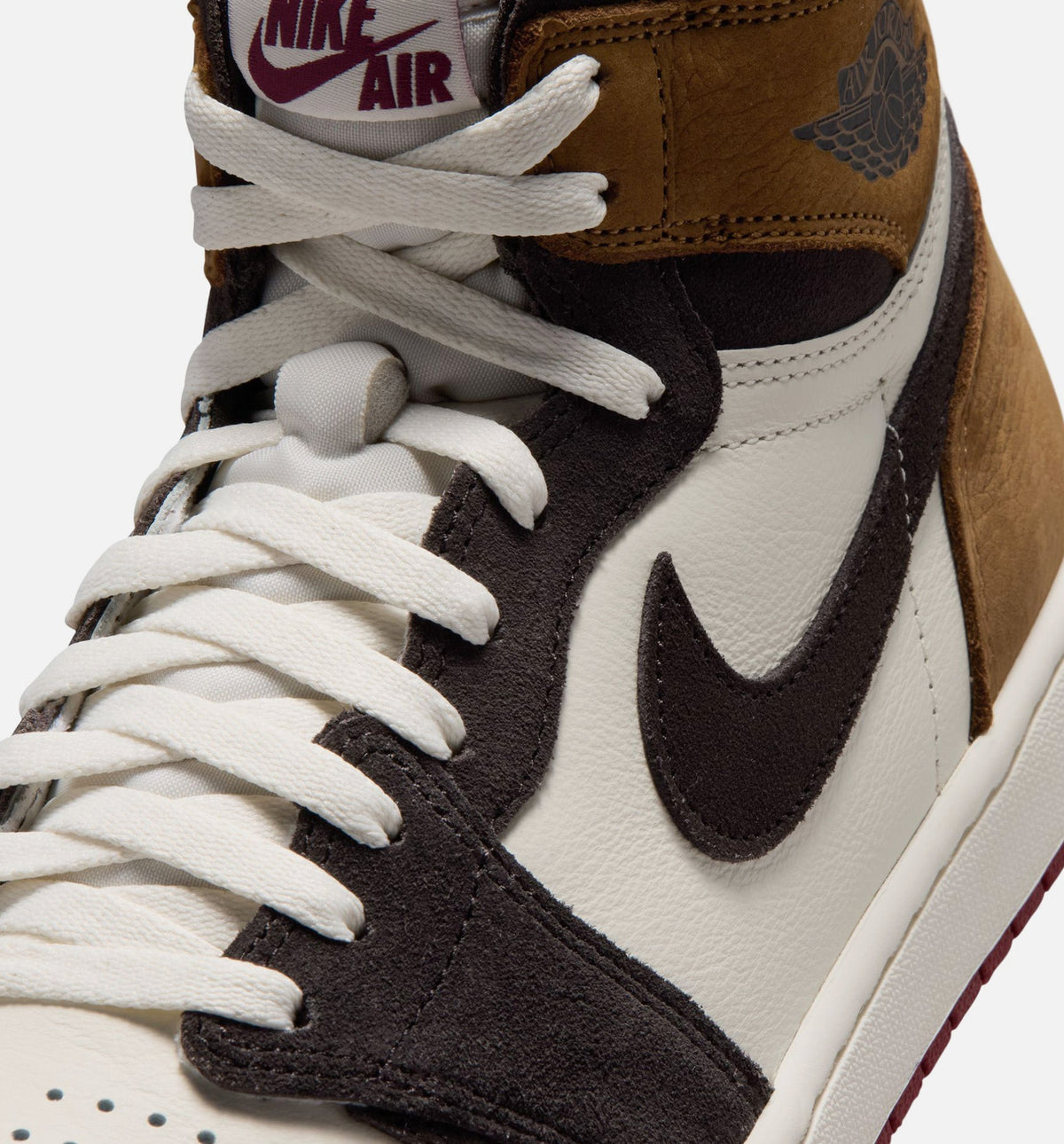 Air Jordan 1 Retro High OG Love Letter Men's Sneakers - Dark Brown / Red / Light Brown