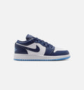 Air Jordan 1 Low Grade School Shoes - Navy/Blue/White