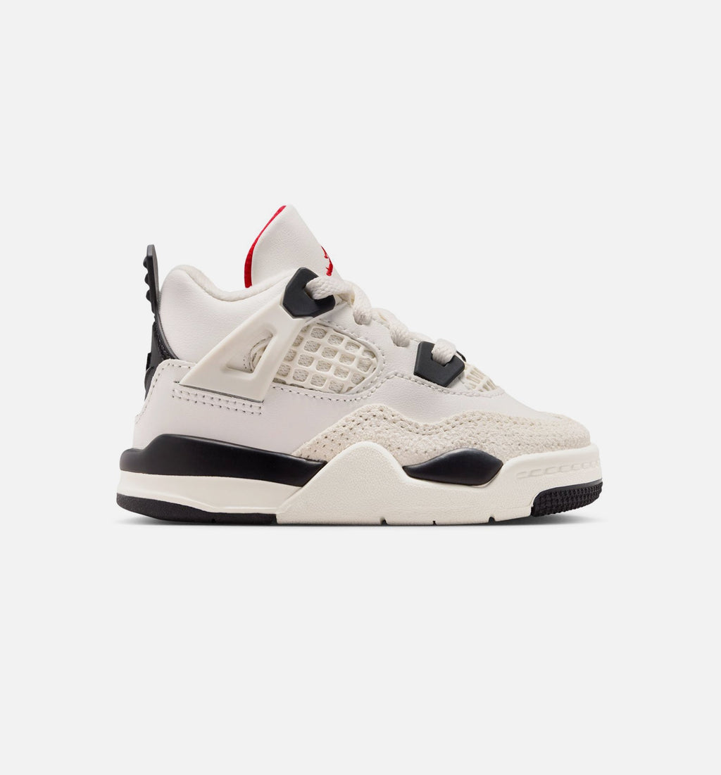 Air Jordan 4 Retro Flight Club Baby & Toddler Sneakers - Sail / Black / University Red