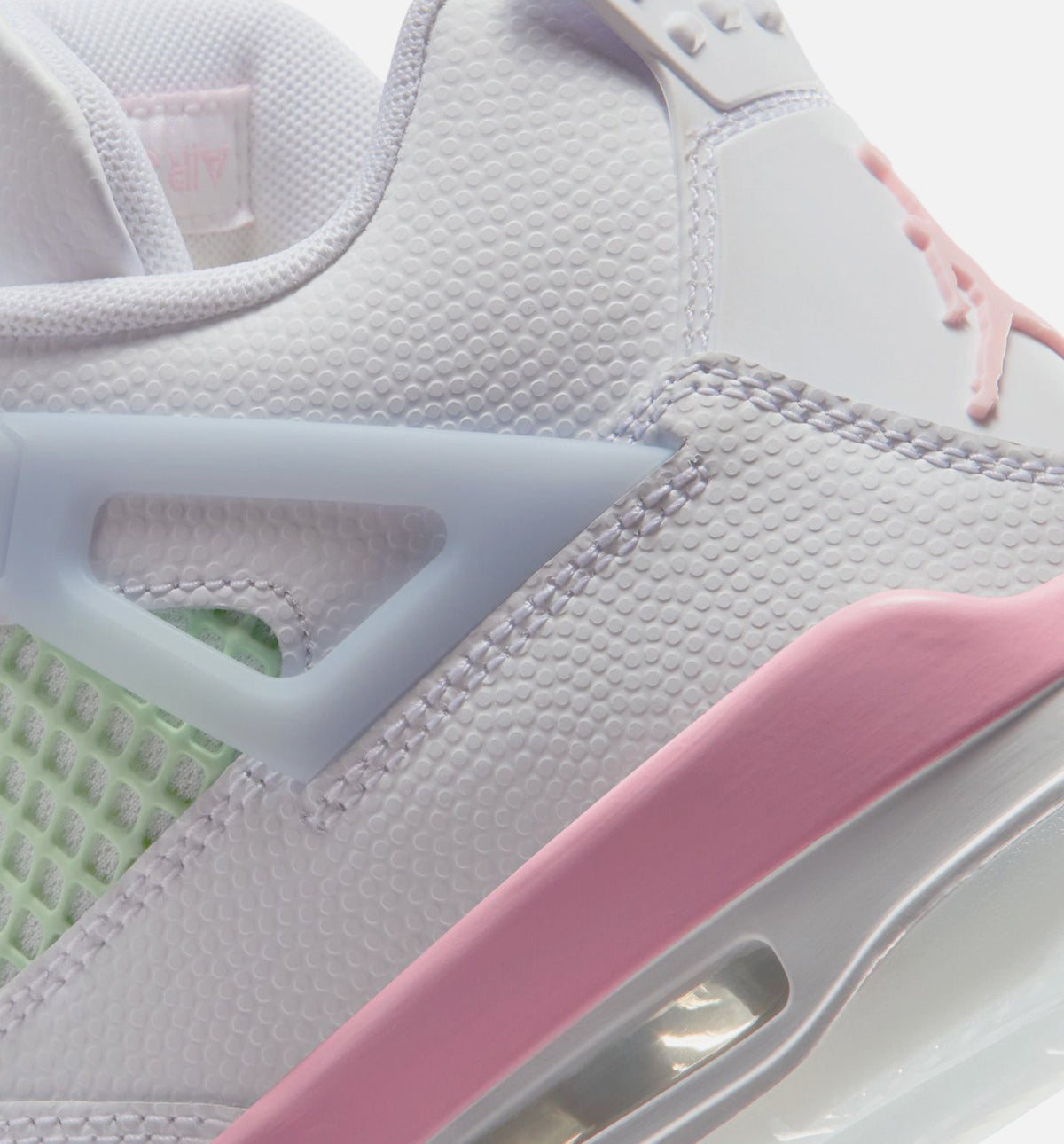 Air Jordan 4 Retro Medium Soft Pink Big Kids' Sneakers - White / Soft Pink / Blue