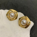 FENDI FF PEARL GOLD EARRINGS