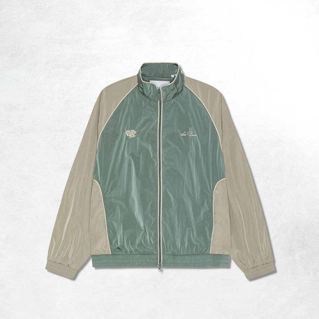 Les Deux Shiny Crisp Track Jacket: Tea Green