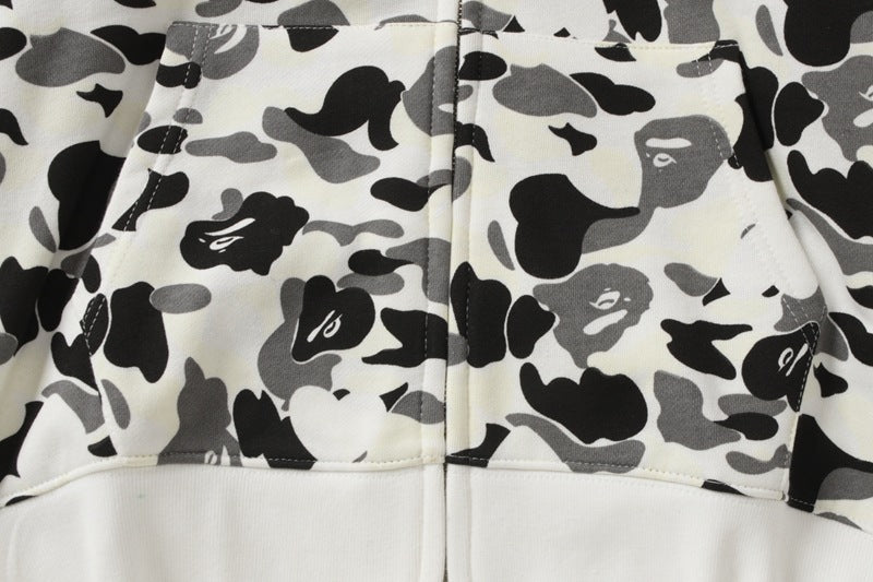 BAPE White Camo Shark Hoodie