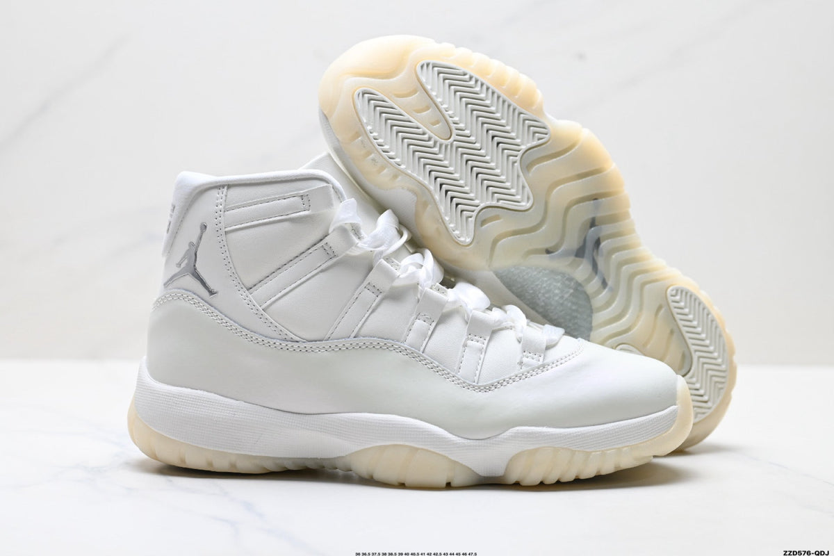 Air Jordan 11 Retro Triple White Unisex Sneakers Style 07