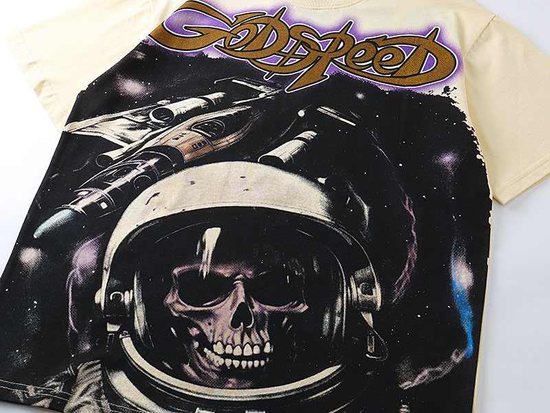 Godspeed Astronaut Skull Graphic T-Shirt