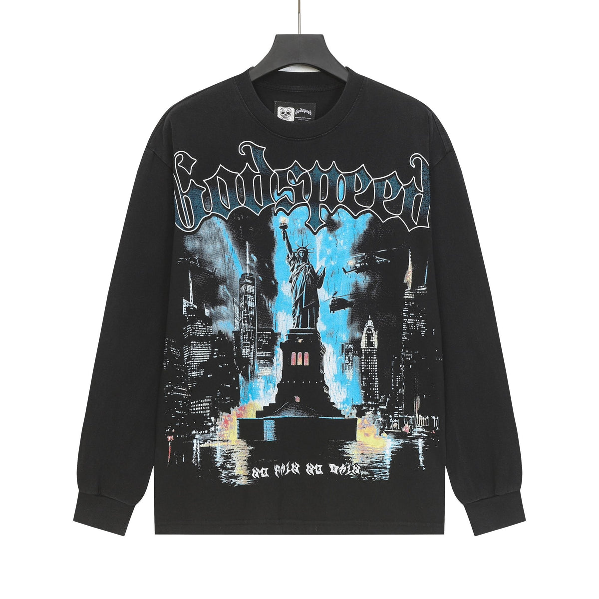 Godspeed Washed Black Rock Graphic Long-Sleeve T-Shirt