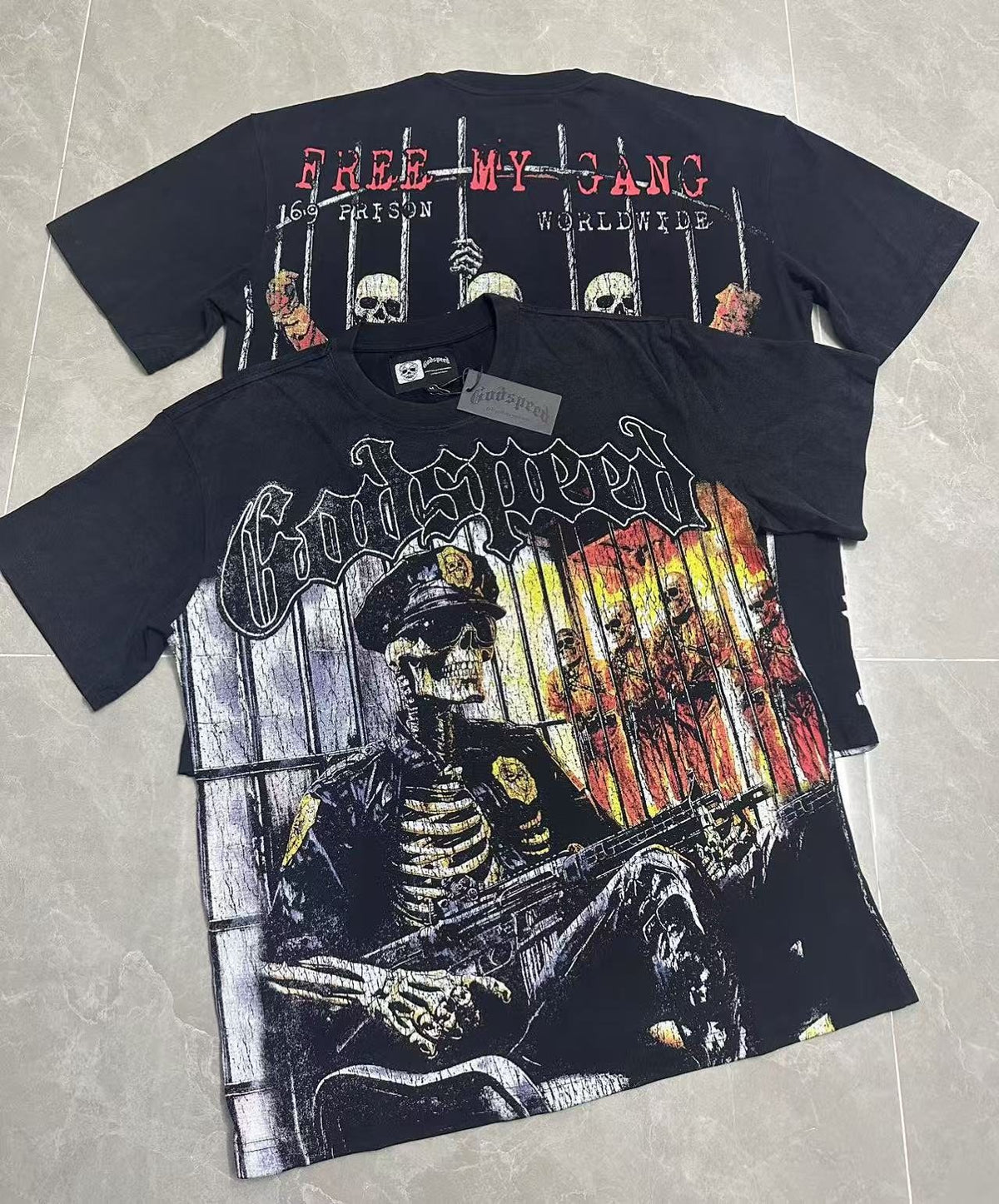 Godspeed Skeleton Prison Graphic T-Shirt