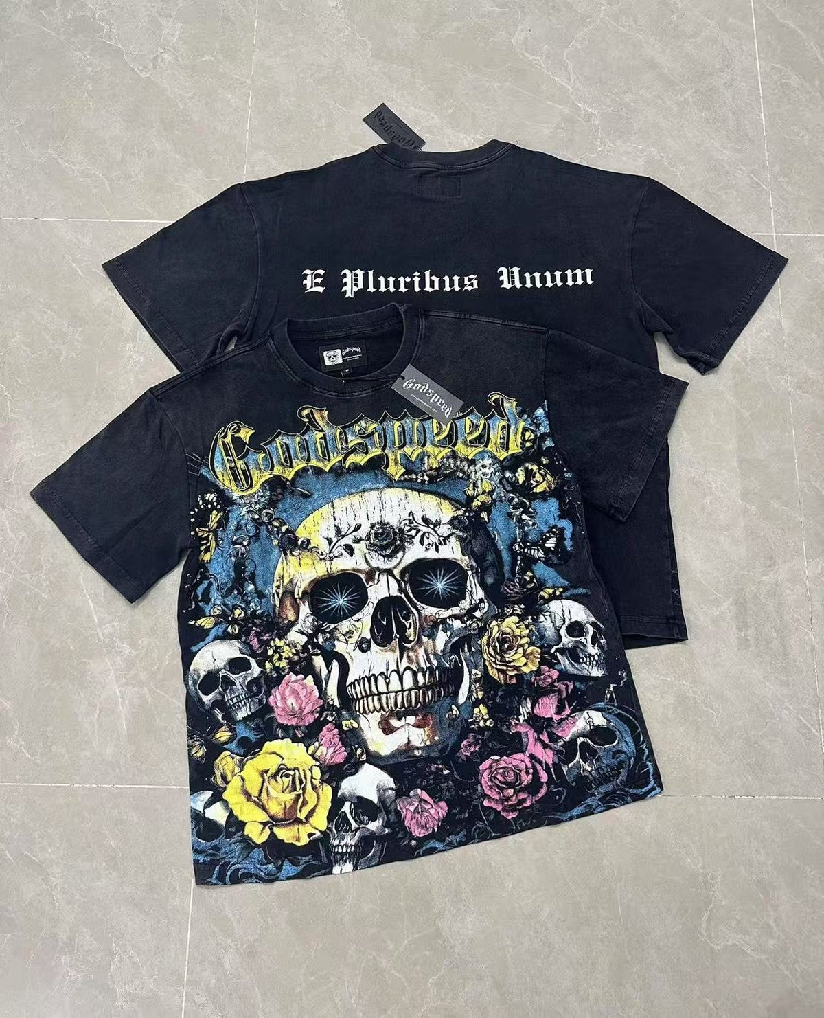 Godspeed Skull & Rose Graphic T-Shirt
