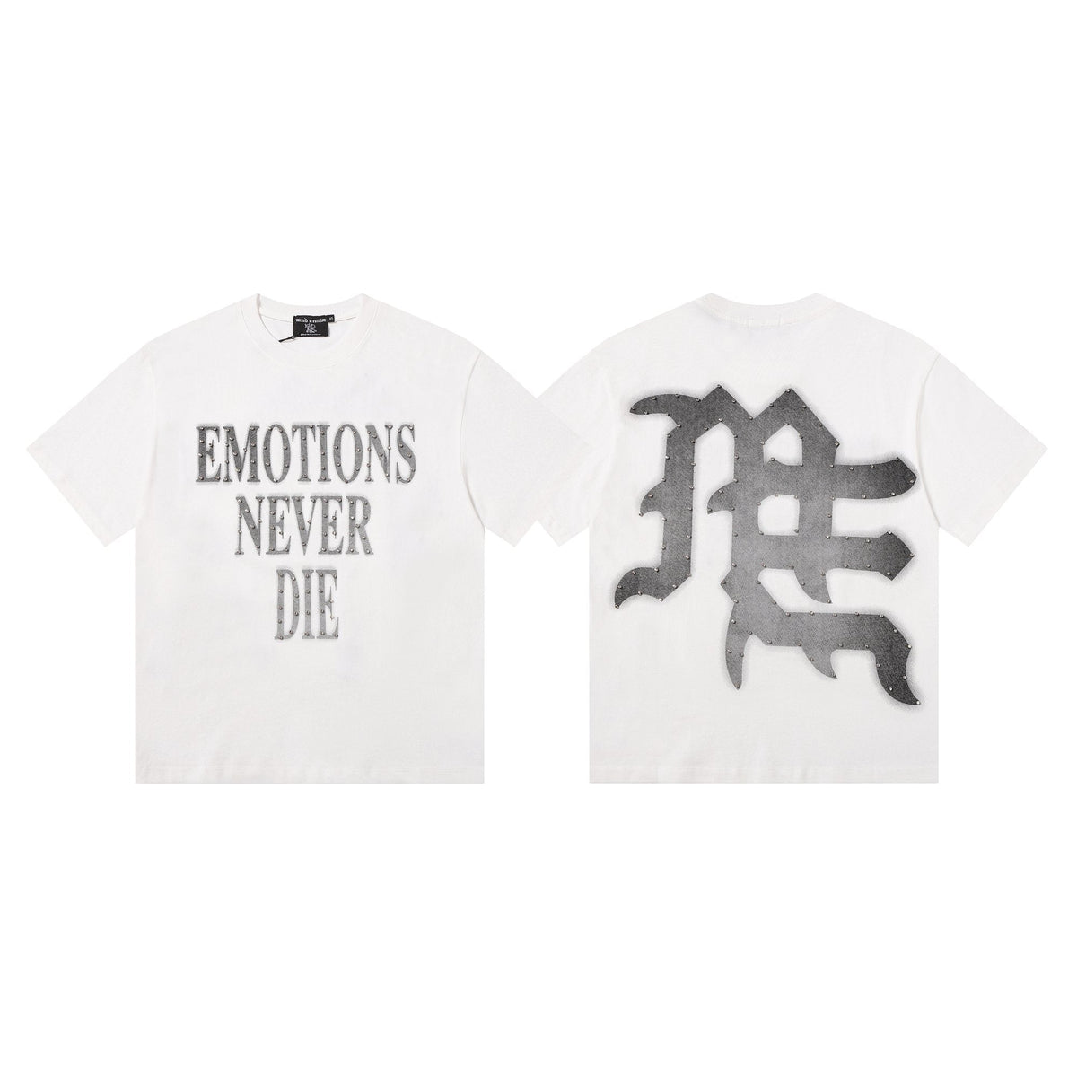 MIXED EMOTION Front Text & Back Logo T-Shirt