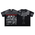 MAJESTIK Washed Black Distressed Graphic T-Shirt