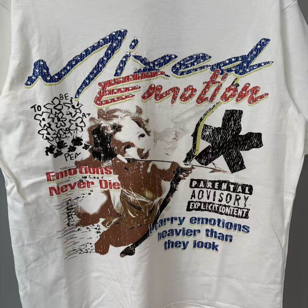 MIXED EMOTION Emotions Collage Graphic T-Shirt