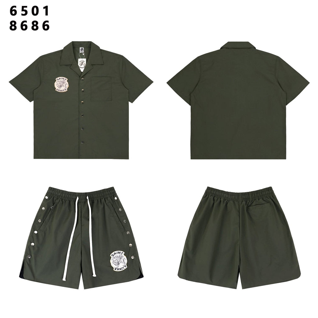 SAINT Tiger Patch Short-Sleeve Shirt & Shorts Set
