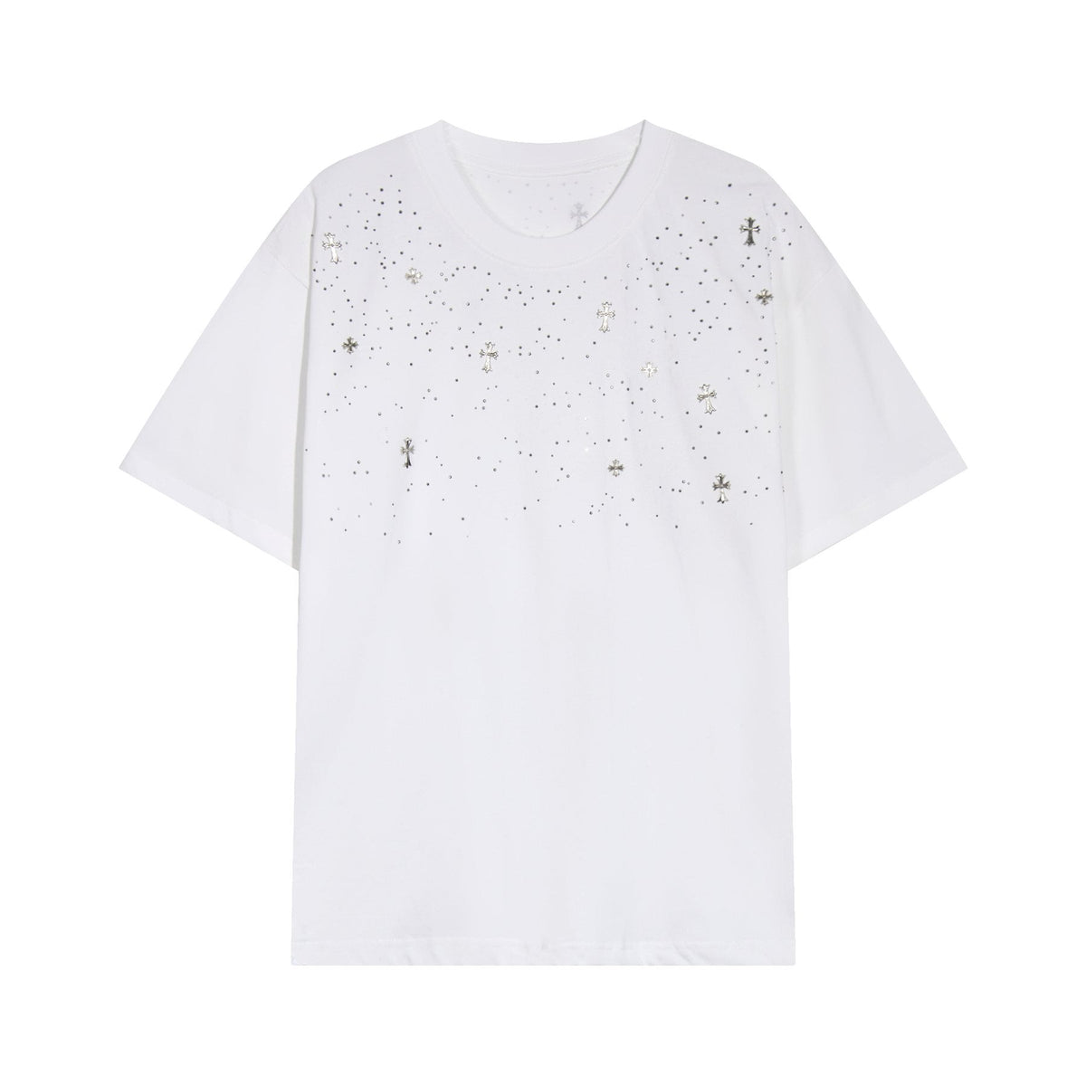 Chrome Hearts Rhinestone Cross Embellished T-Shirt