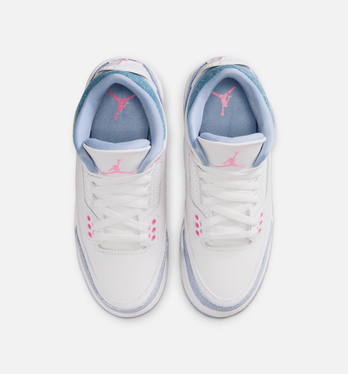 Air Jordan 3 Retro Cobalt Bliss Grade School Sneakers - White / Cobalt Bliss / Football Grey / Pink Glow