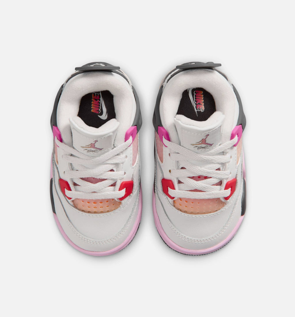 Air Jordan 4 Retro Comic – Infant & Toddler Lifestyle Shoe | Off White/Fire Pink/Anthracite
