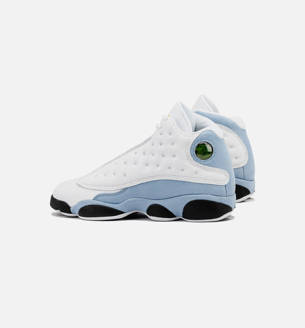 Air Jordan 13 Retro Blue Grey Big Kids' Sneakers - White / Blue Grey / Black / Yellow Ochre