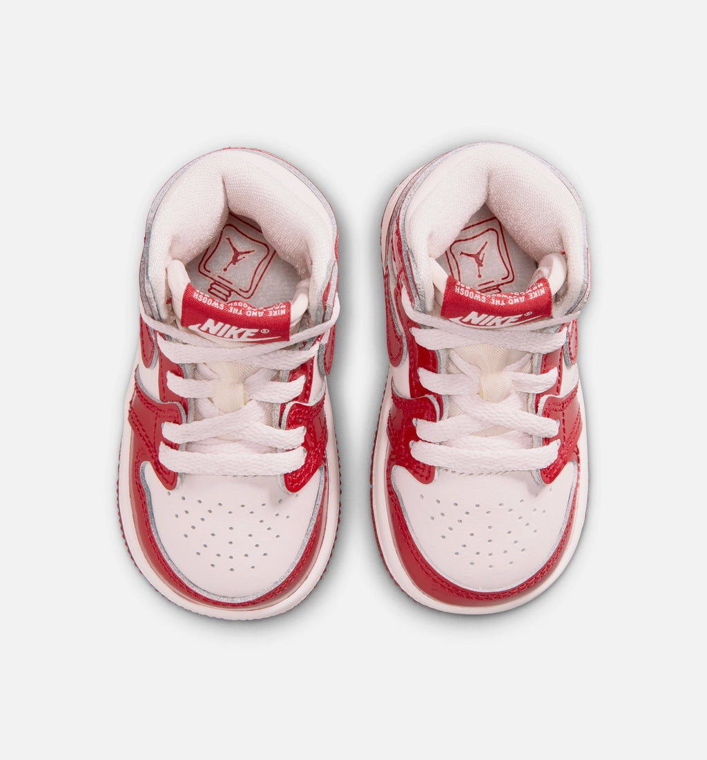 Air Jordan 1 Retro High OG Nails And Grails Baby & Toddler Sneakers - University Red / Metallic Silver
