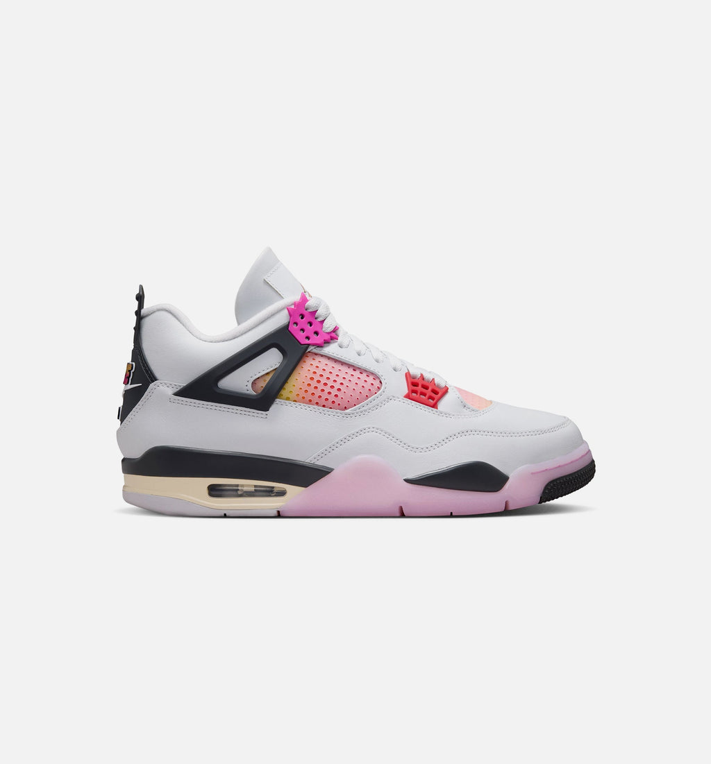 Air Jordan 4 Retro Comic Men's Lifestyle Shoes - Off White/Fire Pink/Anthracite