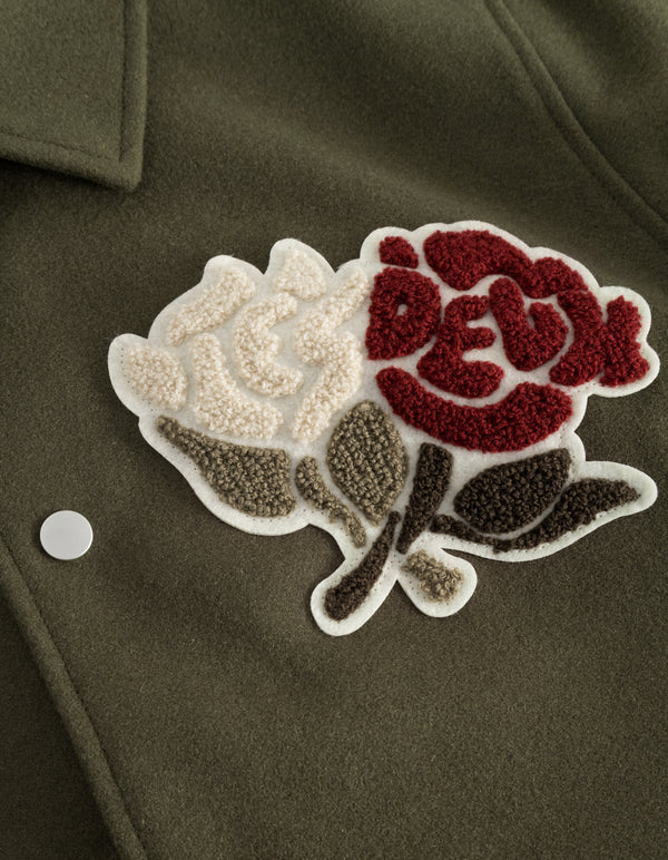 Les Deux Felipe Varsity Wool Jacket 'Olive Night'