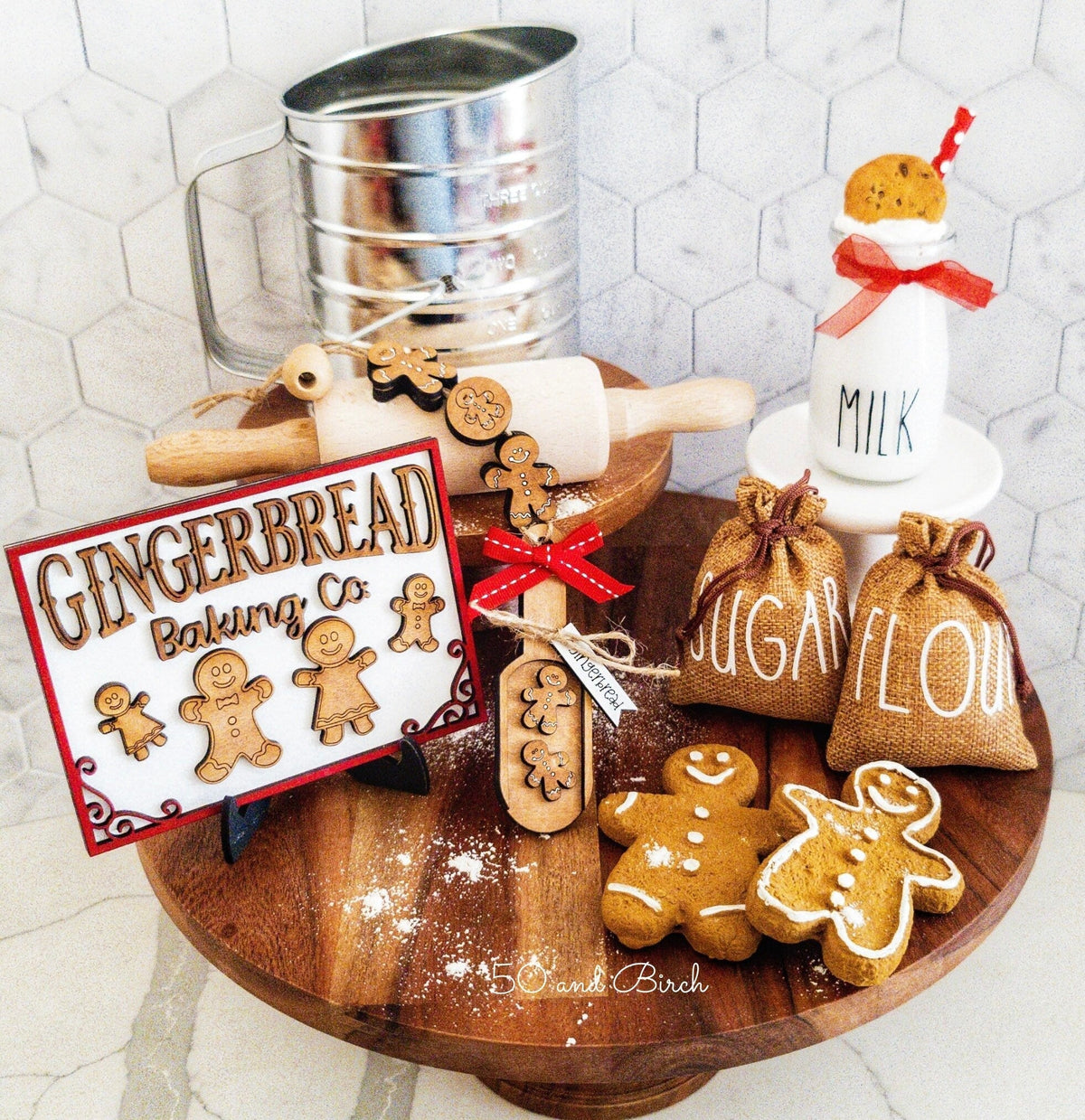 Winter Christmas Tiered Tray Wood Scoop File SVG, Glowforge Bead Garland, LuckyHeartDesignsCo