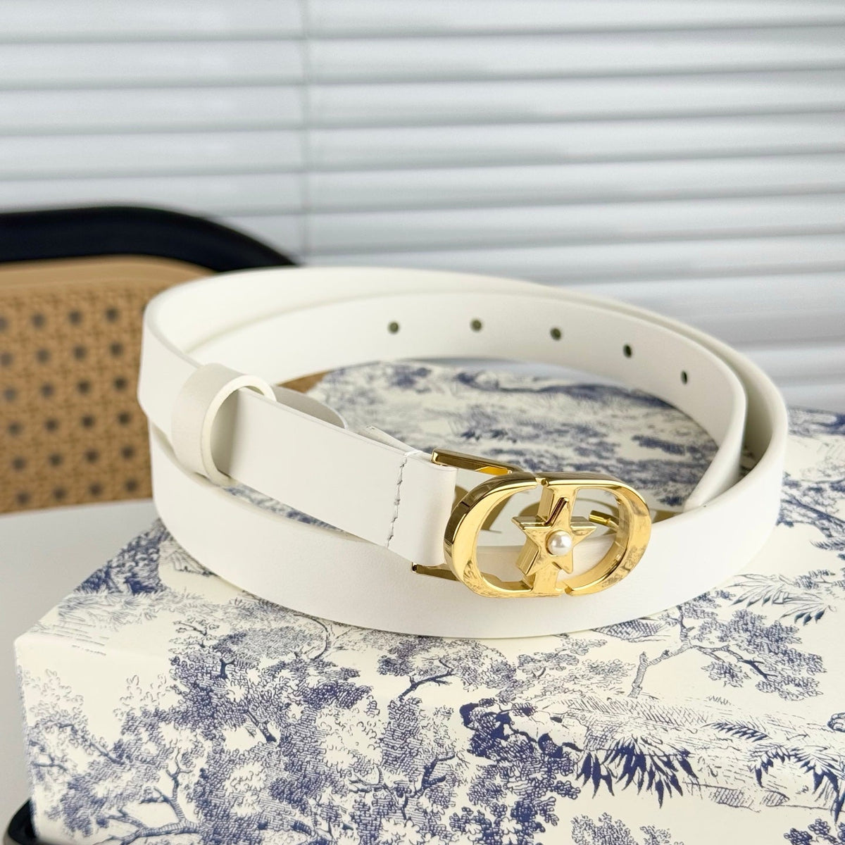DIOR 25S BELT 20 MM IN WHITE CALFSKIN 564605