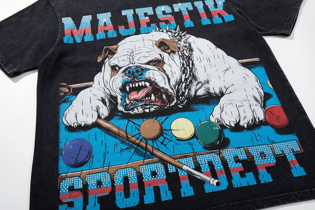MAJESTIK Bulldog Billiards Graphic T-Shirt