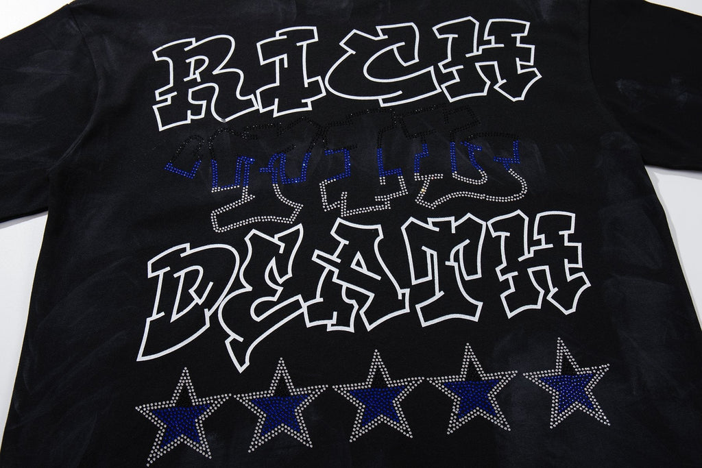 BKYS Revival Rich Death Rhinestone Graphic T-Shirt
