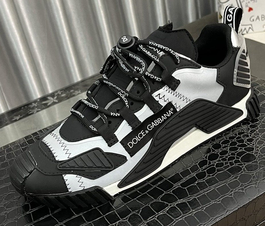 Dolce & Gabbana Black and White Layered Sneakers