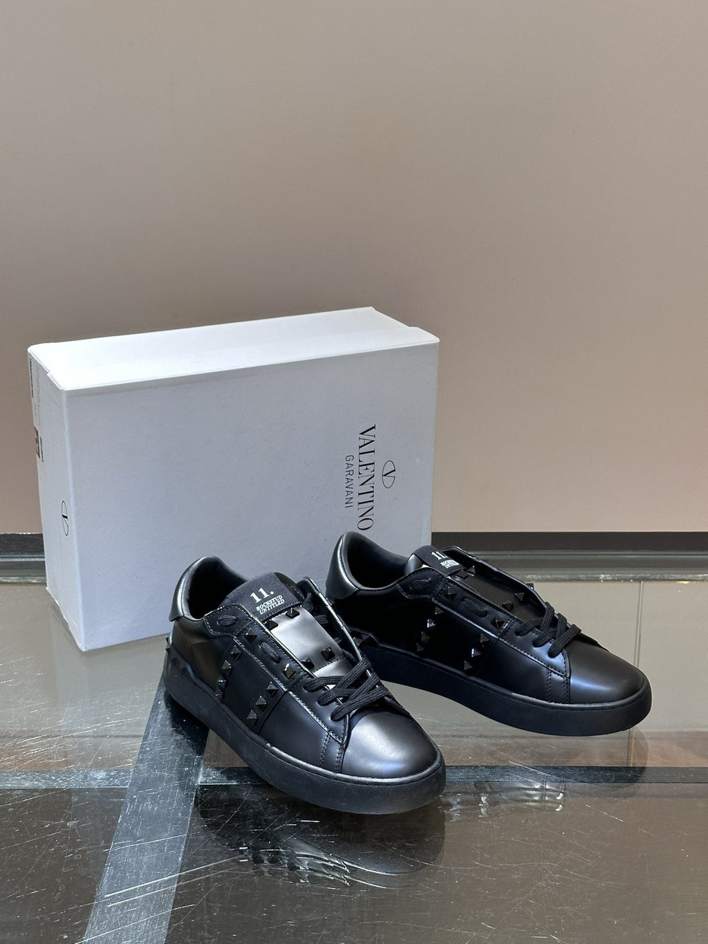 Valentino Garavani Black Studded Low-Top Sneakers