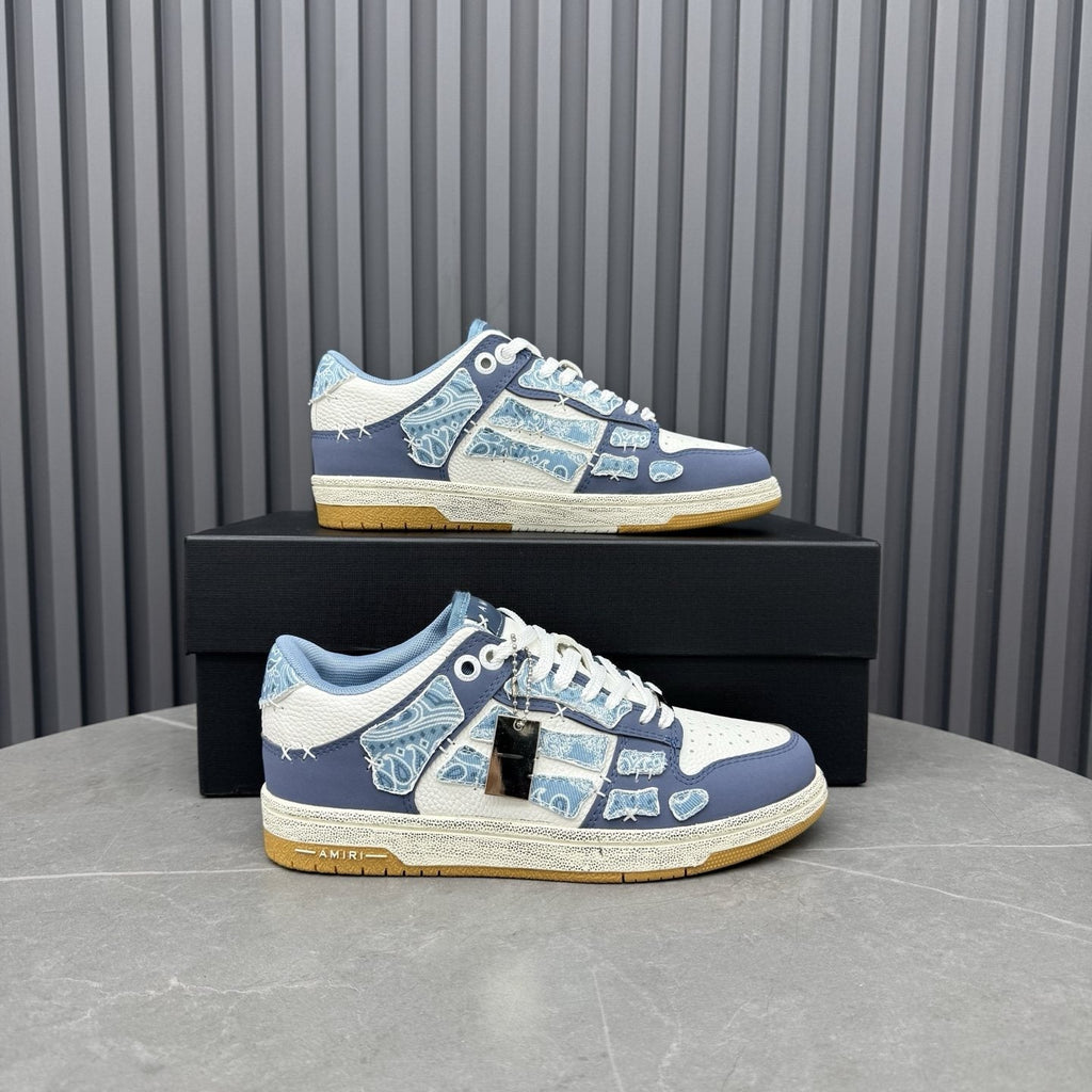 Amiri Light Blue Patchwork Sneakers