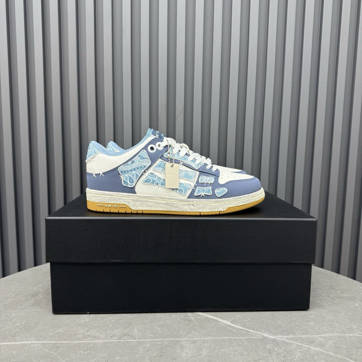 Amiri Light Blue Patchwork Sneakers