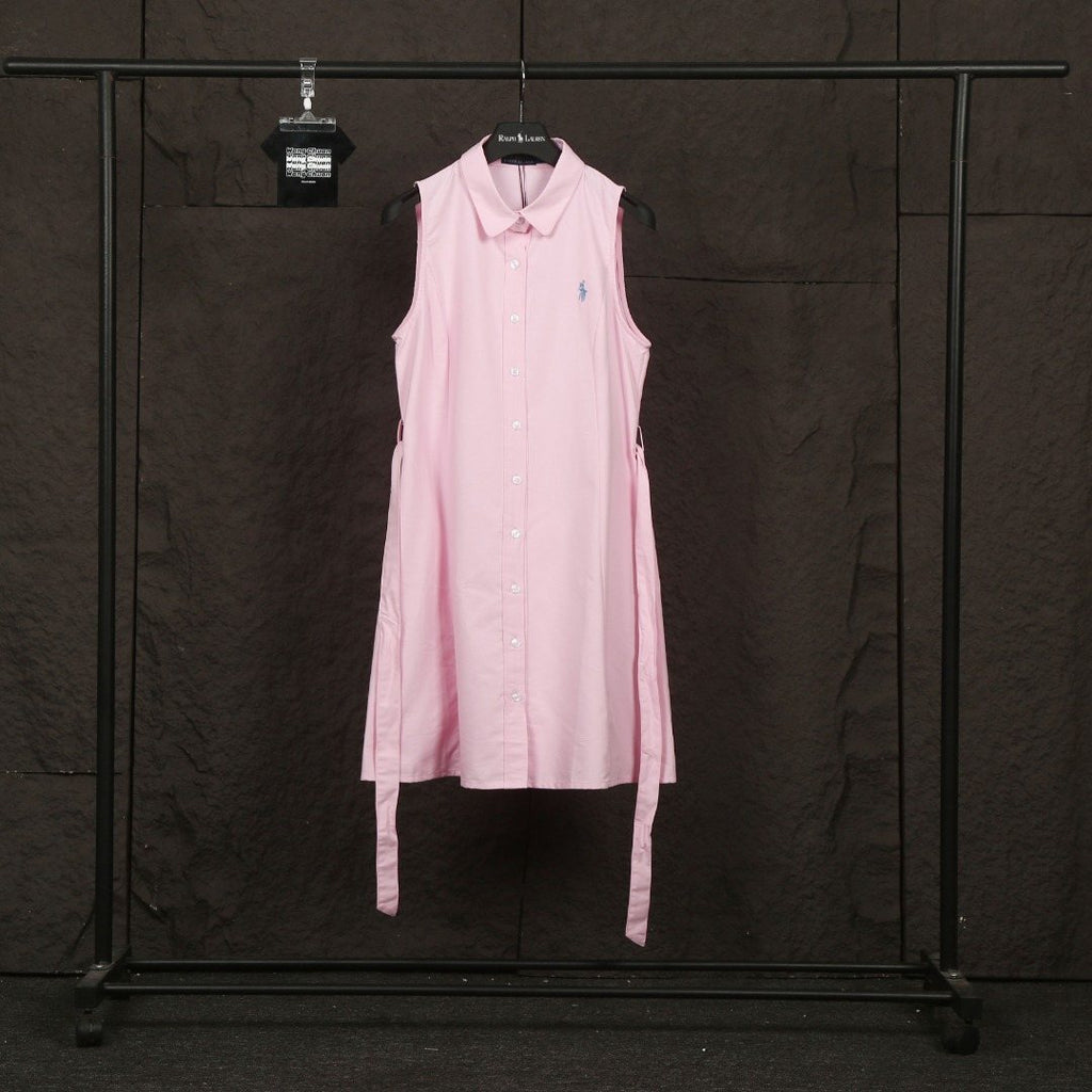 Ralph Lauren Sleeveless Belted Oxford Shirt Dress